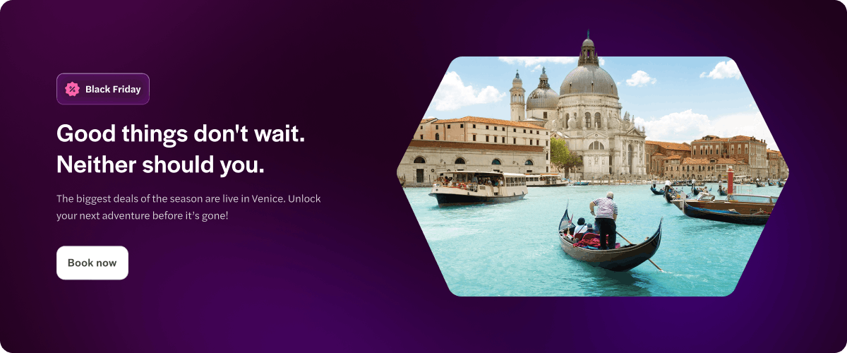 Gondola on Grand Canal with Basilica Santa Maria della Salute, Venice, Italy.